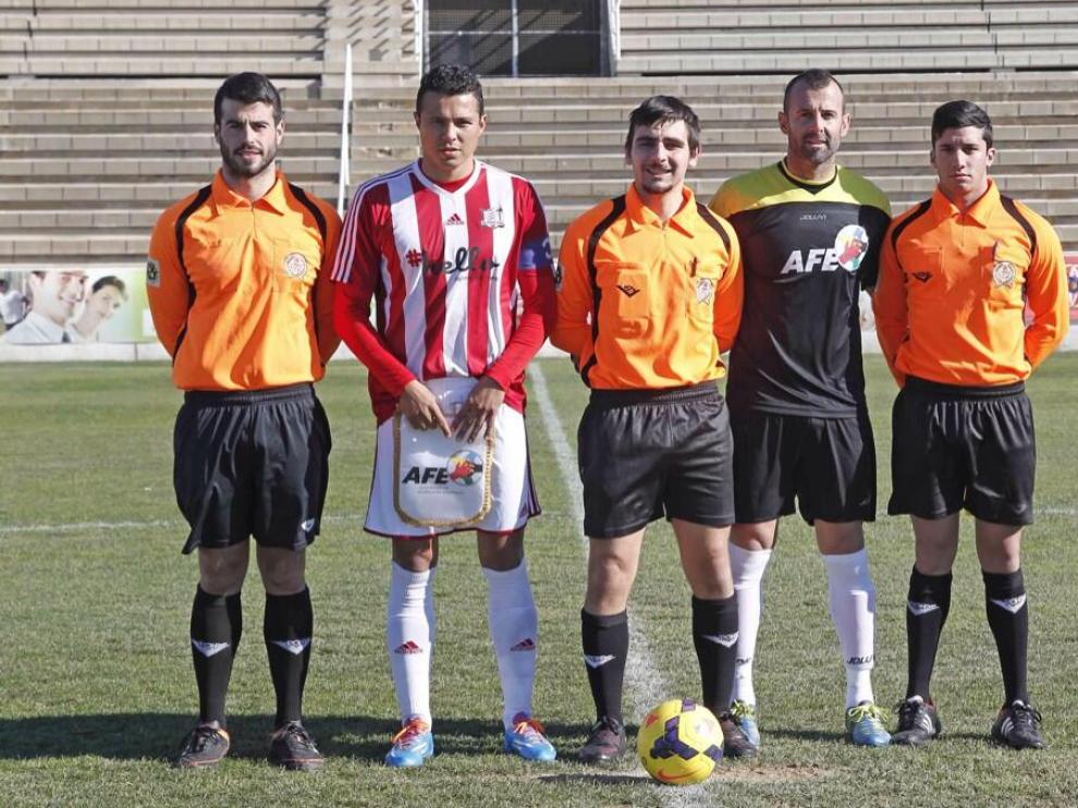 Doblas, de negro, capitán de la selección AFE