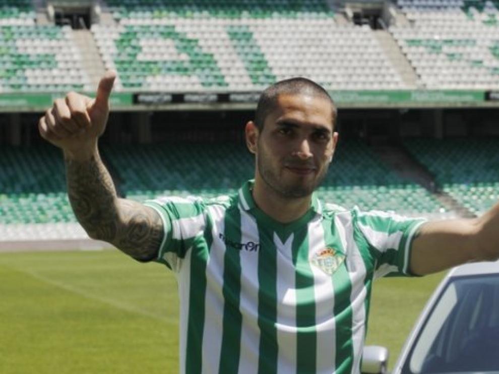 Braian Rodríguez, el día de su presentación como nuevo jugador del Betis