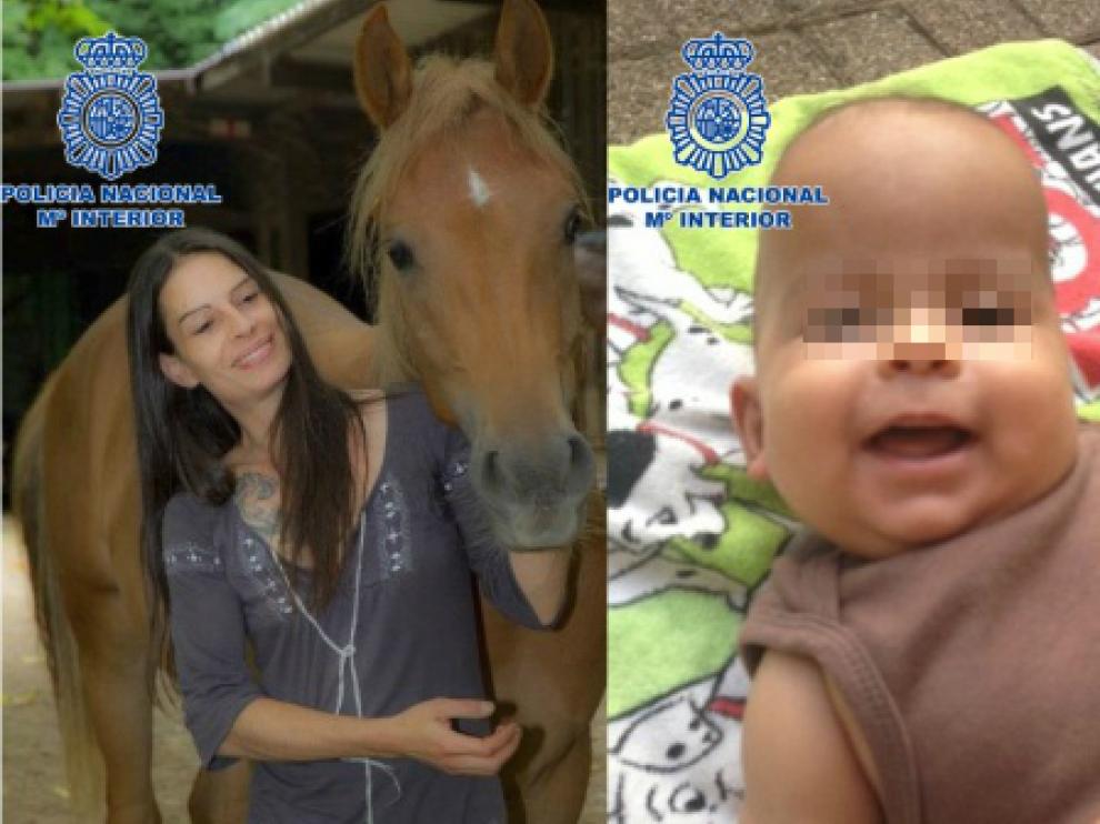 Imagen facilitada de la mujer y su bebé por la Policía