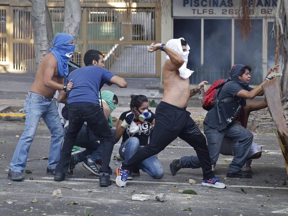 Foto de archivo de disturbios en Caracas.