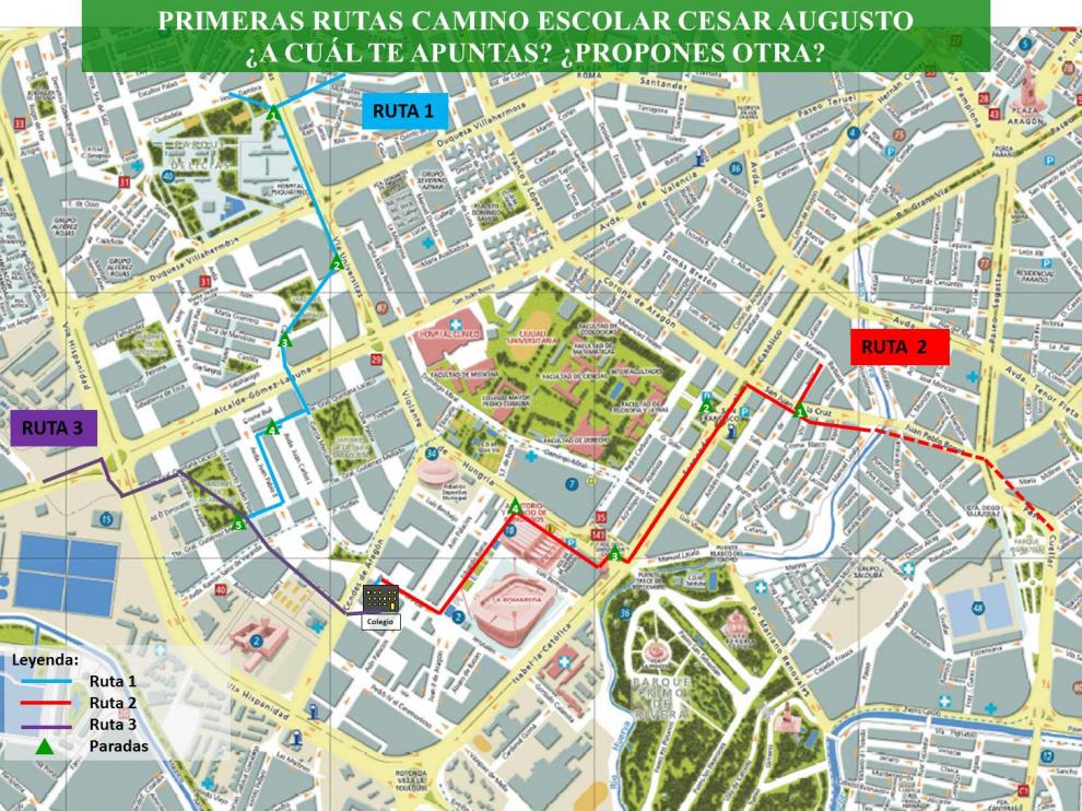 Este lunes se inauguran las rutas 1 y 2 del CEIP César Augusto