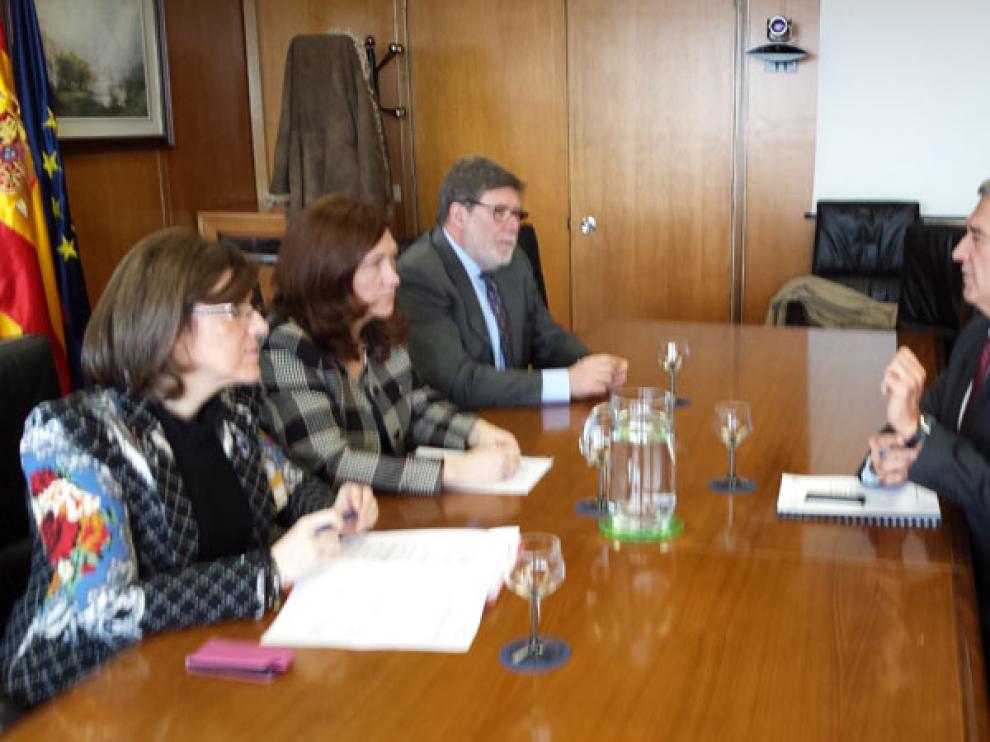 Los representantes de Soria con el director general de Fondos Comunitarios, José Mª Piñero