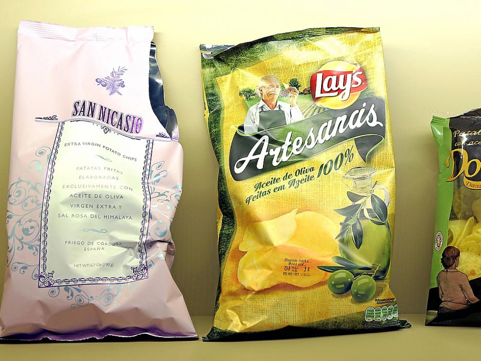 Las tres mejores patatas: San Nicasio, Lay's Artesanas y Doruel.