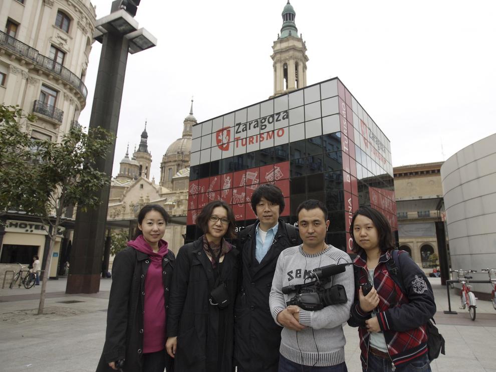 Turistas chinos en Zaragoza.