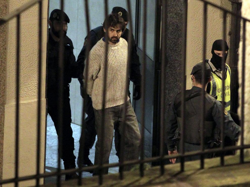 Asier González Soreasu en el momento de su detención