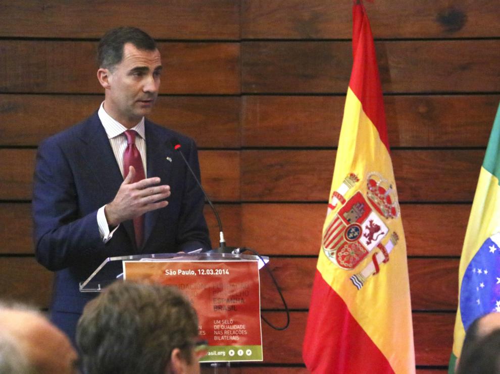 El Príncipe Felipe en su visita a Sao Paulo