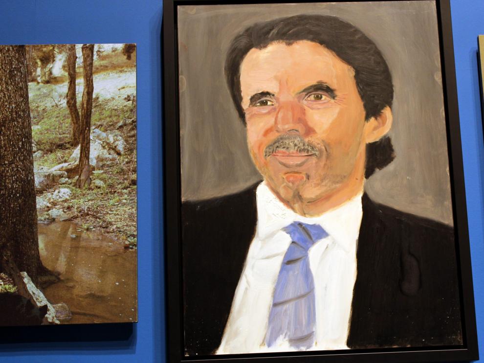 Retrato de Aznar pintado por Bush