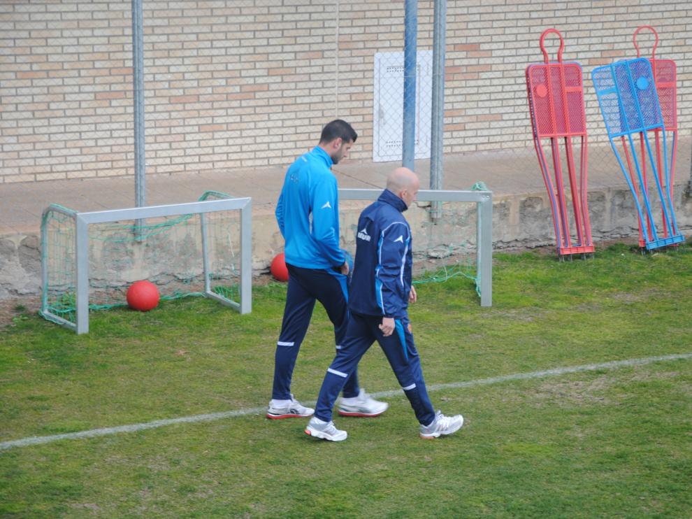 Álamo, durante un entrenamiento