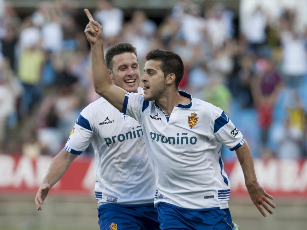 Víctor celebra un gol frente al Tenerife, que acabó 3-0.