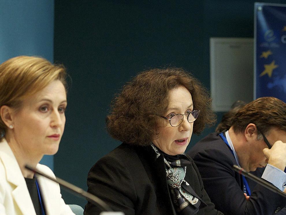 La exministra Ana Palacio en la Corte de Estrasburgo