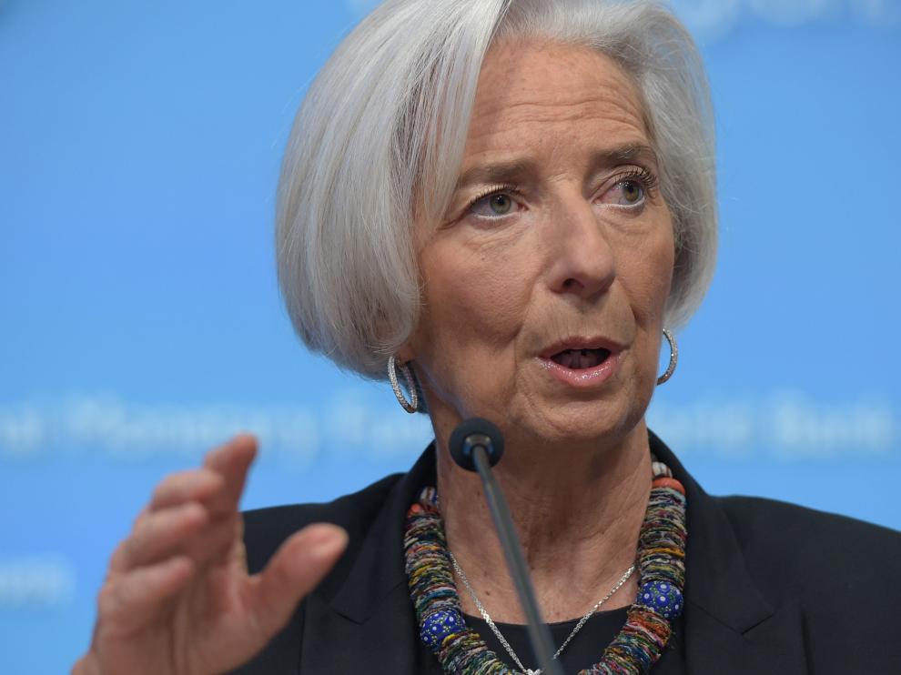 Christine Lagarde, durante la reunión