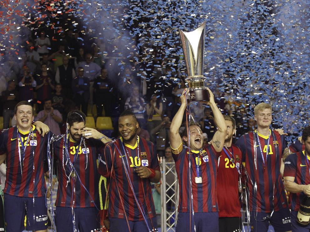 El FC Barcelona celebrando el título