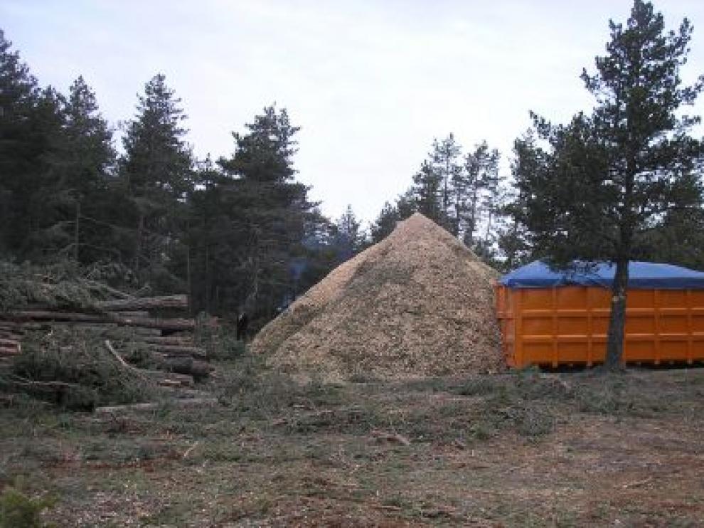 Madera preparada para generar energía
