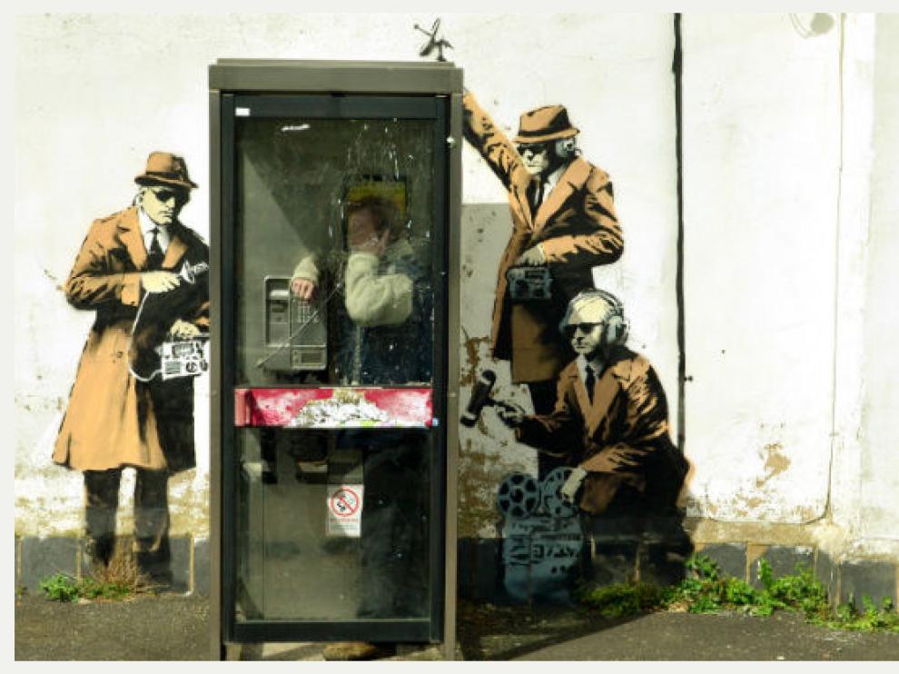 El grafiti que atribuyen a Banksy