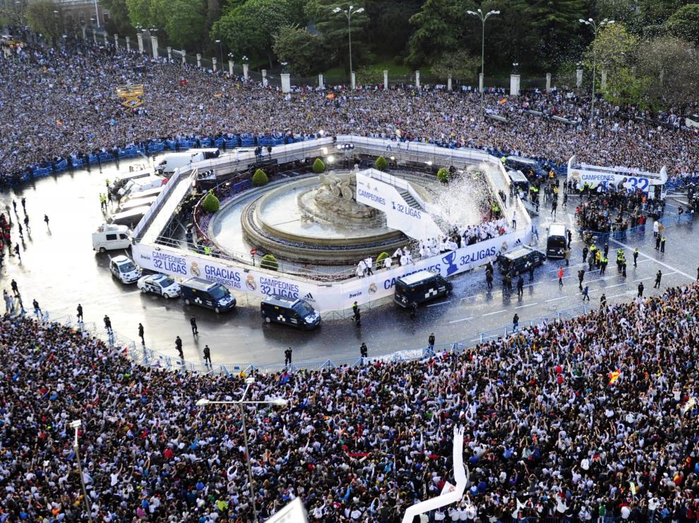 Celebración del título de Liga de 2012 en la Cibeles