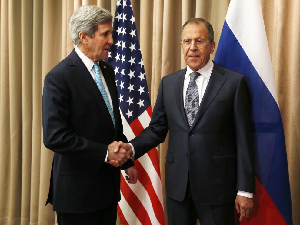 Kerry y Lavrov, durante el encuentro