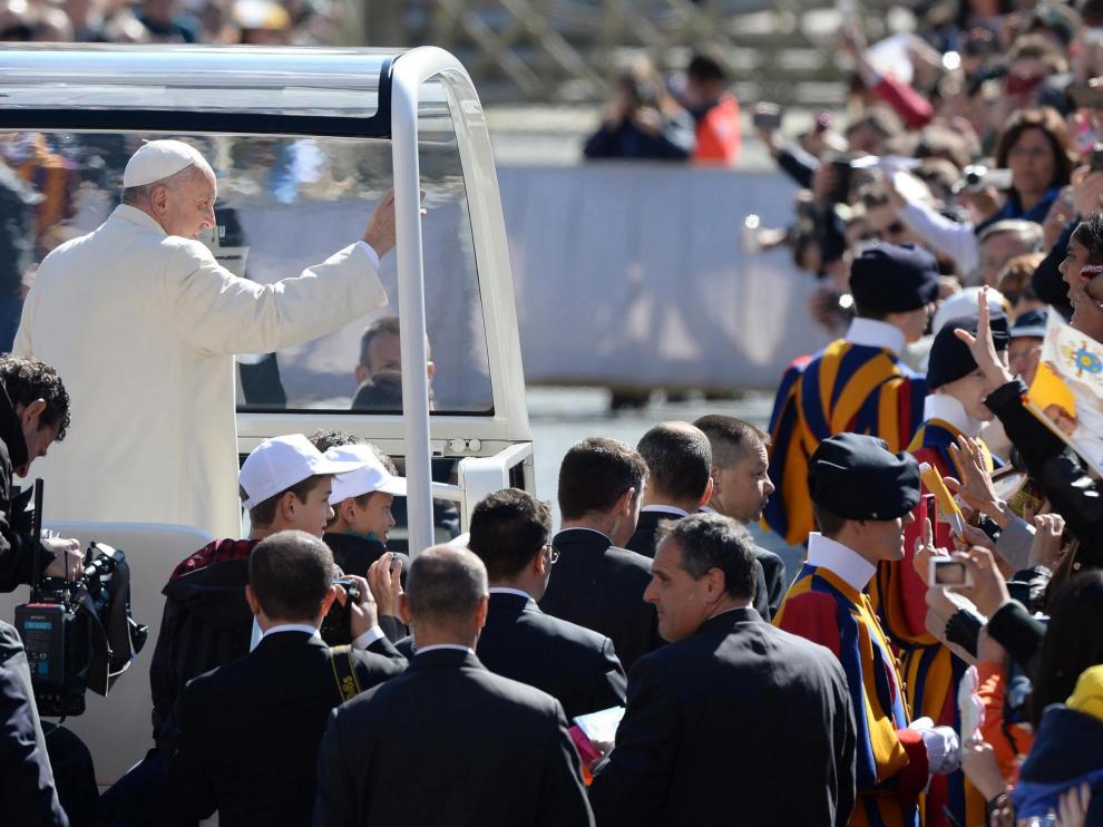 El papa Francisco, durante la audiencia de este miércoles