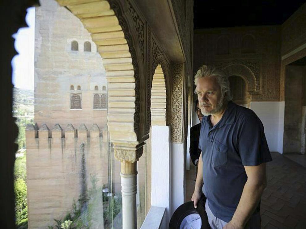 Tim Robbins durante la visita que ha realizado a La Alhambra y el Generalife.