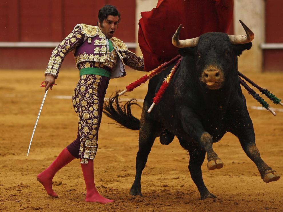 Morante en el festejo en el que se lesionó el domingo en Málaga