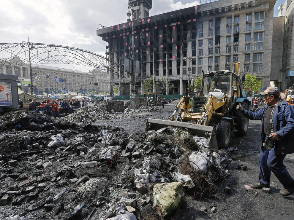 Retirada de barricadas en Kiev