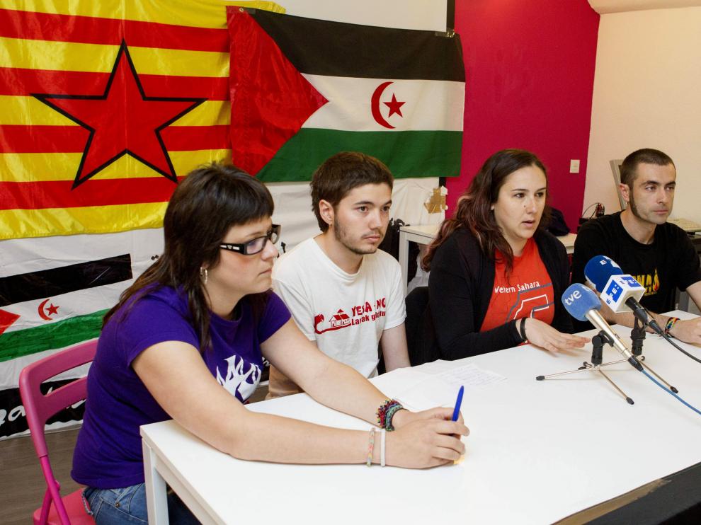 Rueda de prensa de los cuatro activistas aragoneses