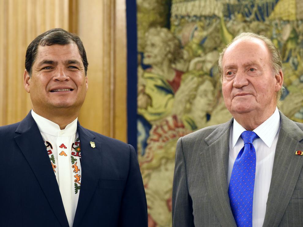 Rafael Correa, presidente de Ecuador junto con el rey Juan Carlos