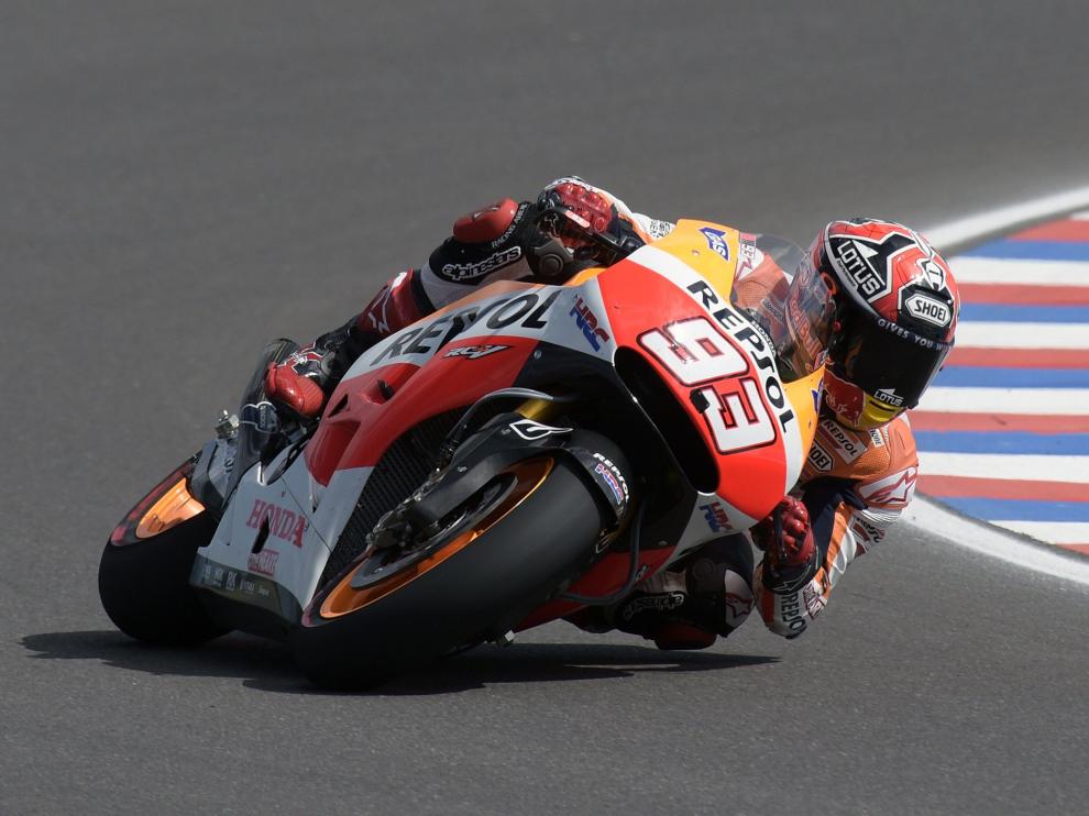 Marc Márquez, en los entrenamientos de Argentina