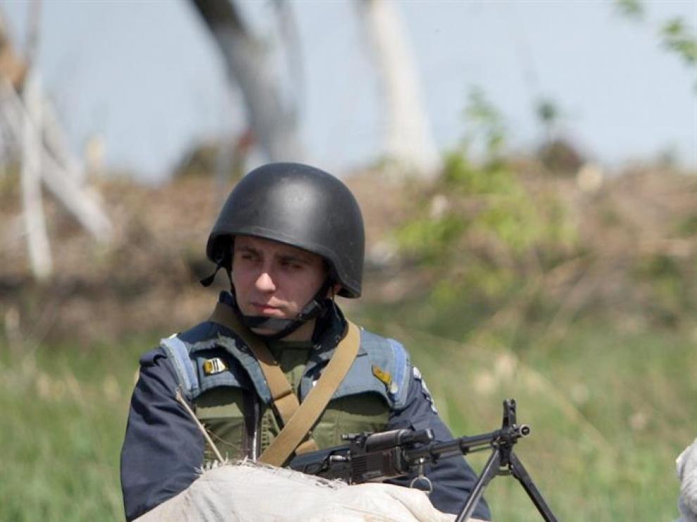 Soldados ucranianos en la zona de conflicto