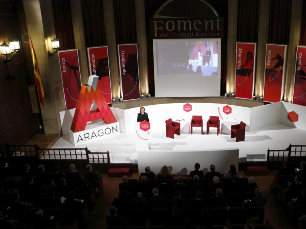 Luisa Fernanda Rudi durante el acto de este miércoles en Barcelona