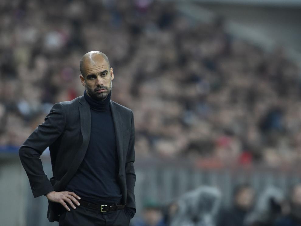 Pep Guardiola durante el Bayern-Real Madrid