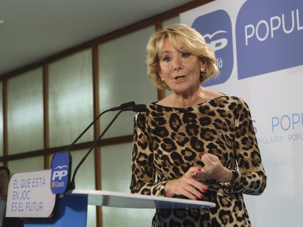 La presidenta del PP madrileño, Esperanza Aguirre