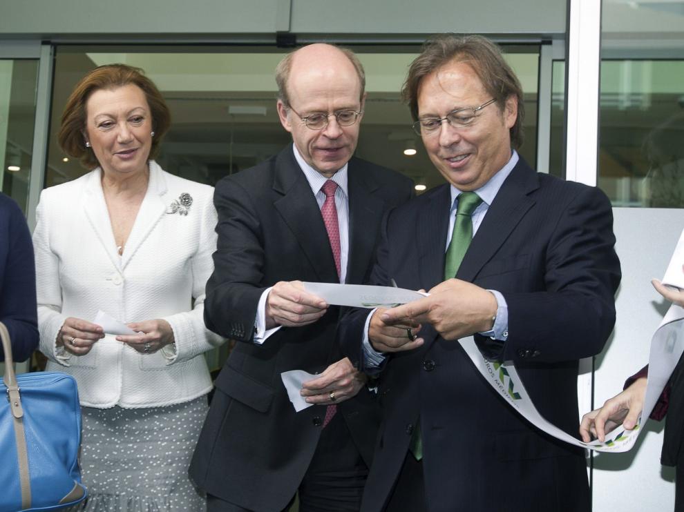 Von Bomhard, con Rudi y el consejero delegado de DKV