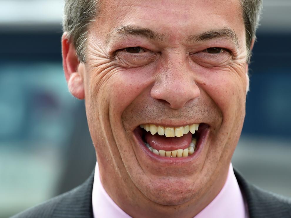 El líder del UKIP, Nigel Farage, tras conocer los resultados