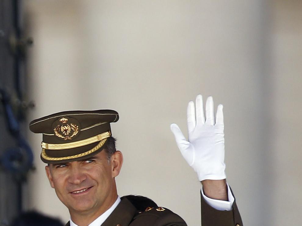 El Príncipe en un acto del Ejército al que ha acudido con su padre