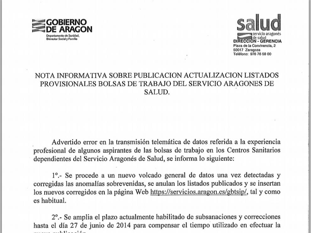 El Salud ha achacado el problema a un error informático