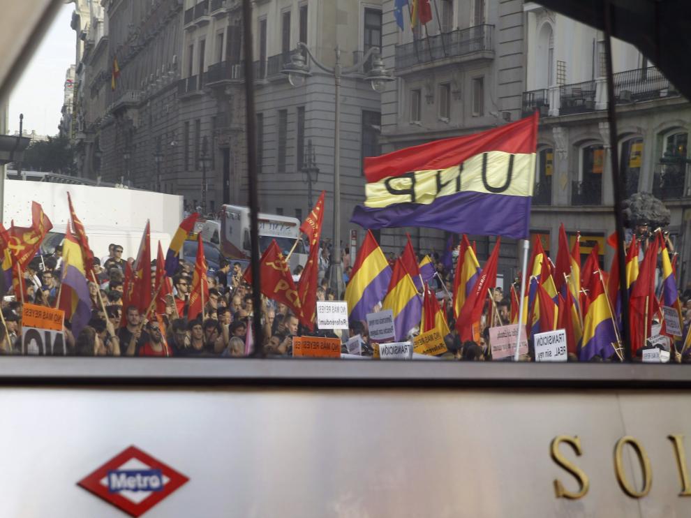 Manifestación republicana el pasado lunes en Madrid
