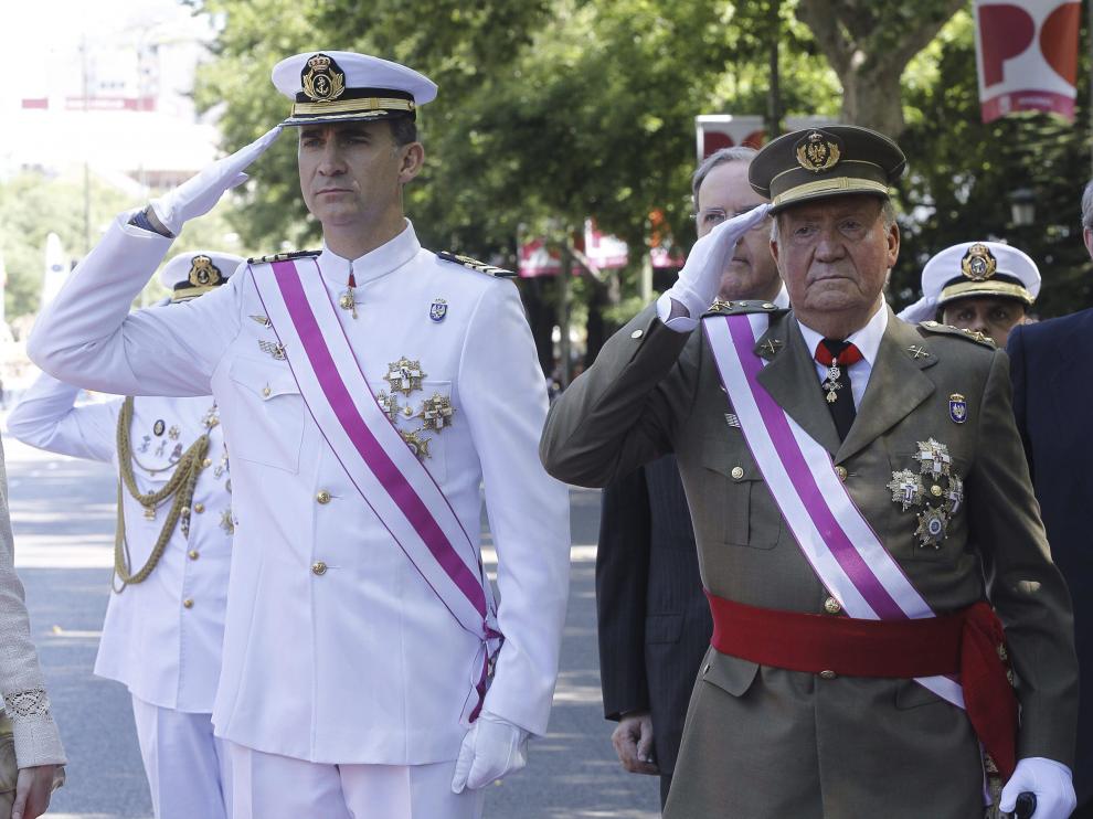 El rey Juan Carlos y el Príncipe de Asturias, al inicio del acto