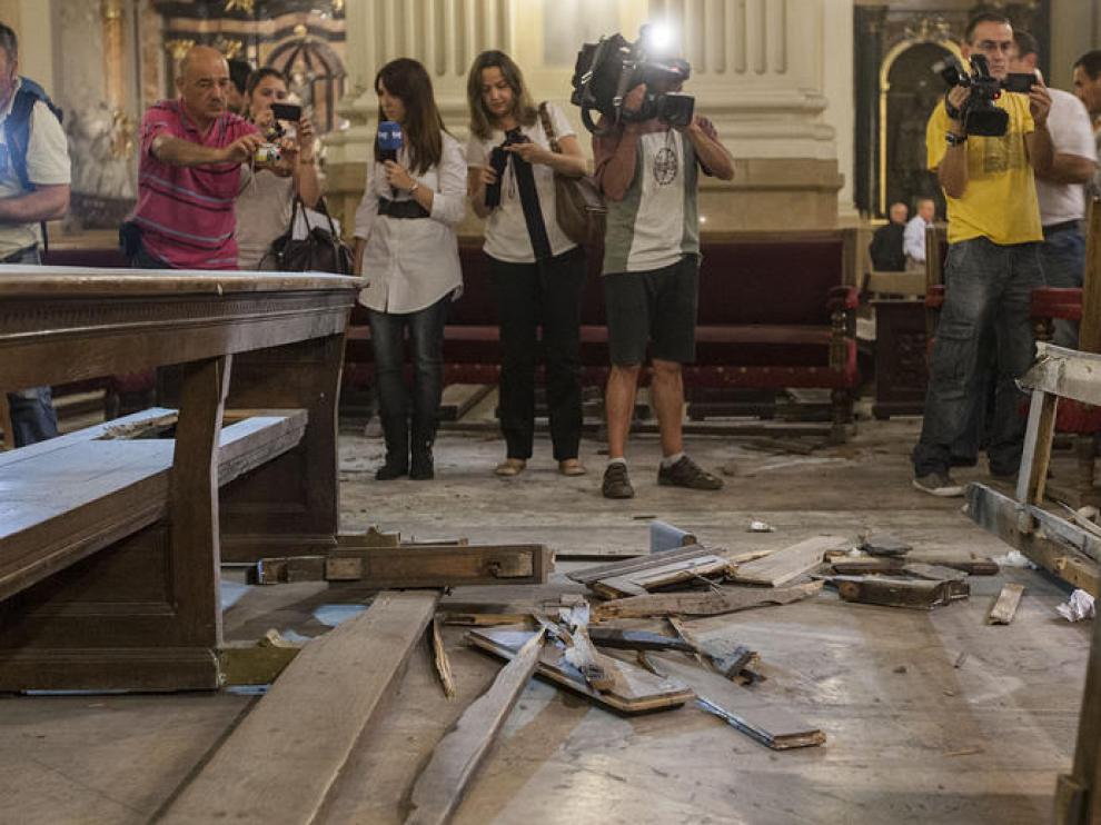 Una imagen del Pilar tras la explosión del artefacto