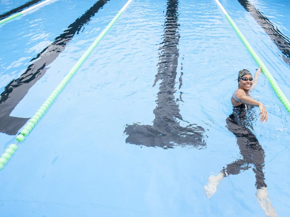 Teresa Perales se entrena en Zaragoza