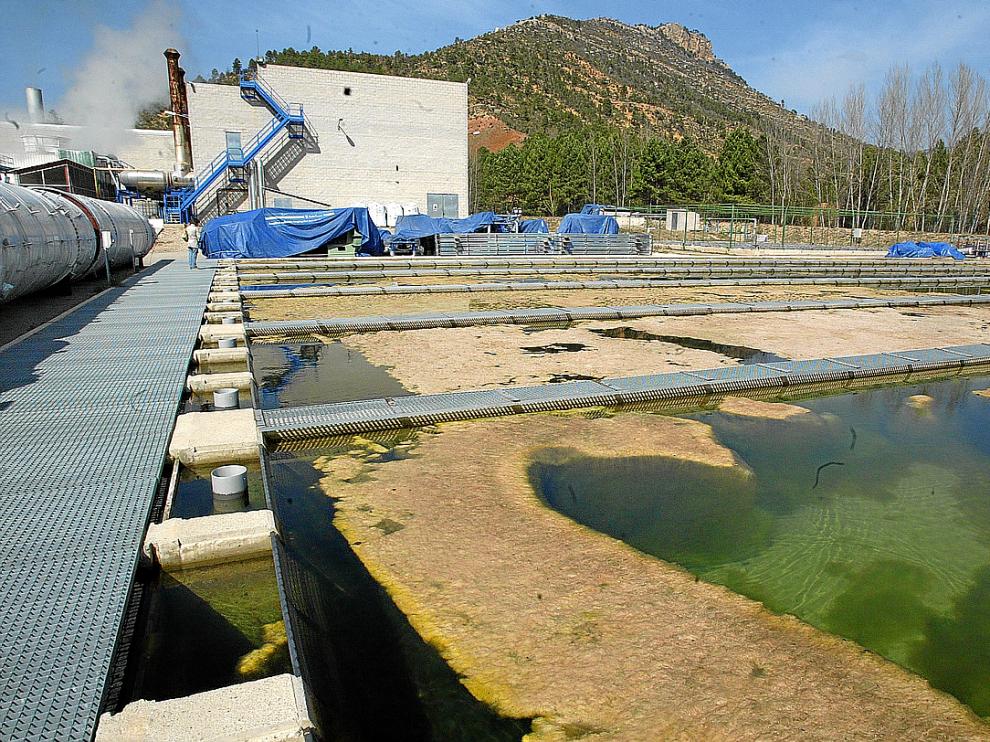 La piscifactoría, en primer plano, lleva diez años construida y sin entrar en servicio.