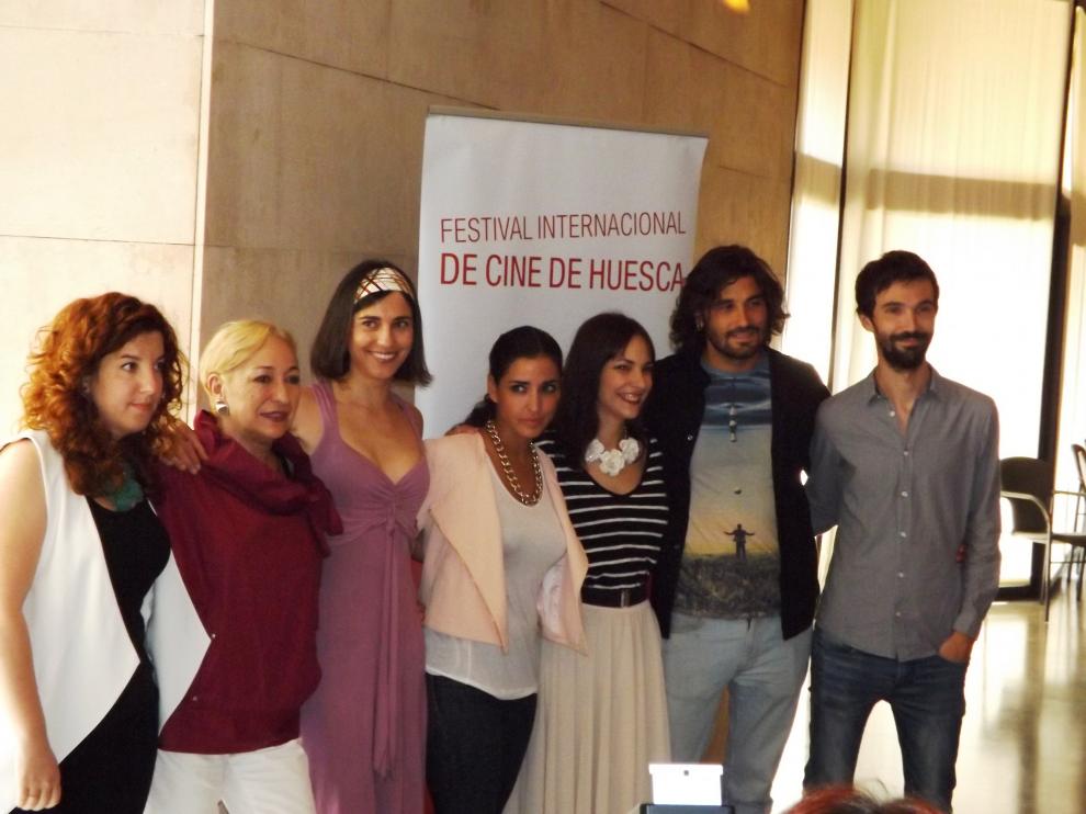 Los actores en el Festival de cine Internacional de Huesca