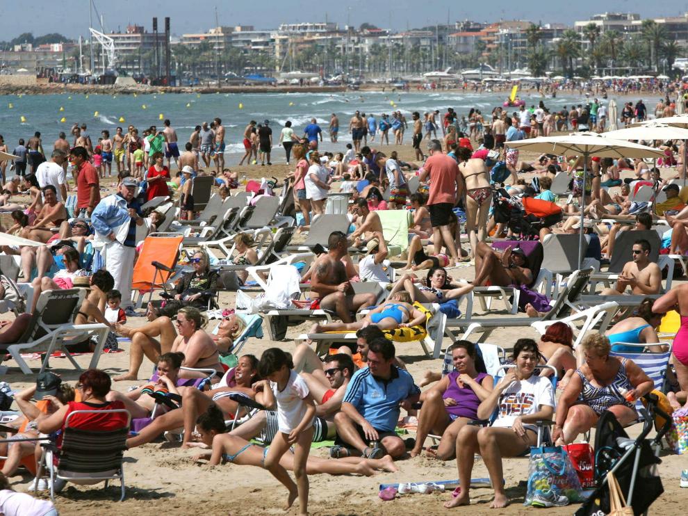Playa de Levante de Salou el pasado mes de abril