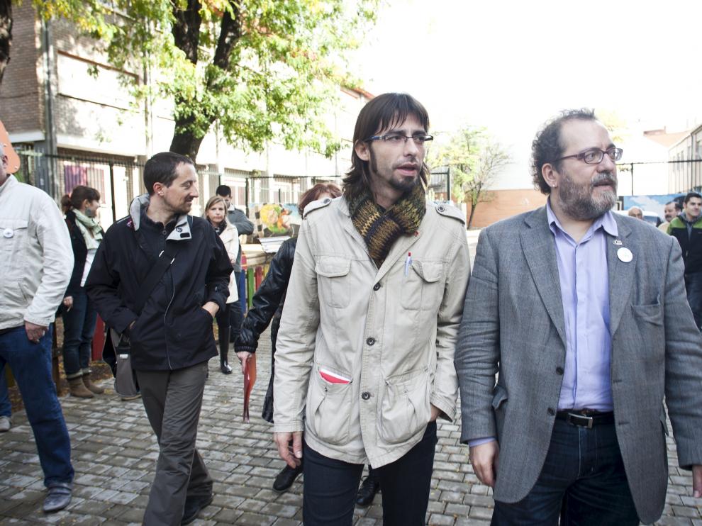 Sanz (izda.) y Yuste (drcha.) en un acto de la campaña