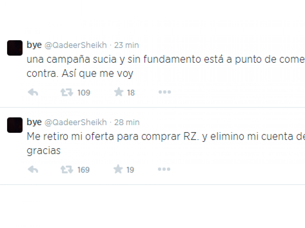 El empresario ha dejado en negro su imagen en Twitter