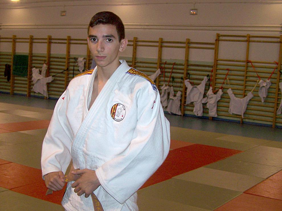 El judoca de Alagón Sergio Ibáñez, en un clínic celebrado en Graus la pasada semana.