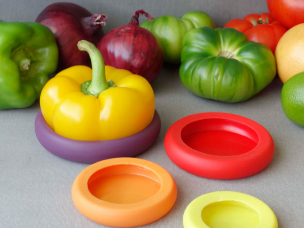 Tapas de silicona para conservar vegetales cortados