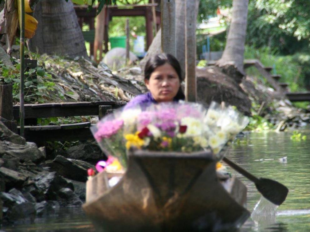 Bangkok se hermana con la flor de loto que crece en los estanques.