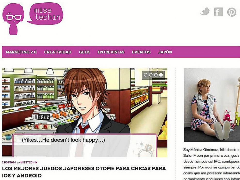 Imagen de la portada del blog MissTechin.com, ganador de los premios'Aragón en la Red'