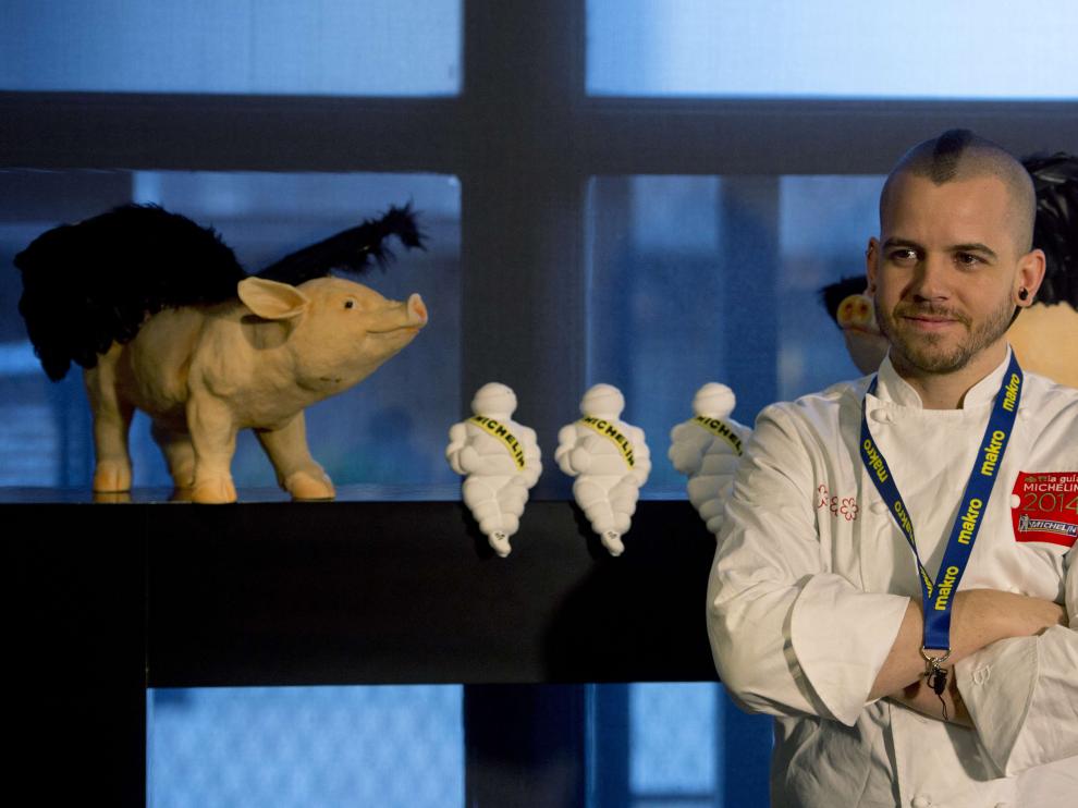 El chef David muñoz, en su restaurante DiverXO de Madrid, con tres estrellas Michelin