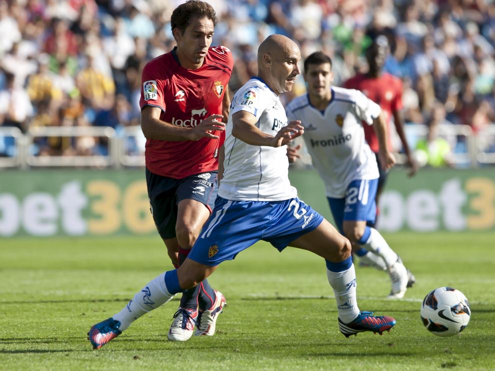 Lolo, en un partido contra el Real Zaragoza